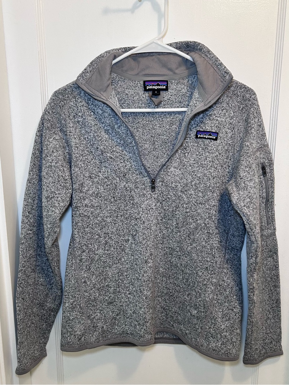 Patagonia Better Sweater Gray 1/4 Zip Pullover Fleece Jacket Logo Women’s M